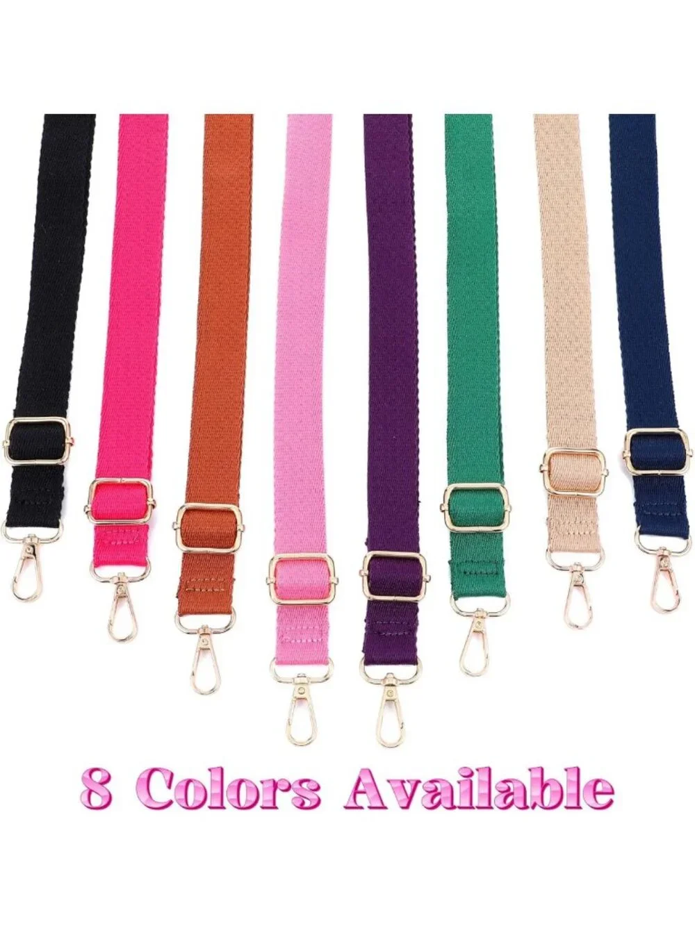 8 Pcs Adjustable Wide Crossbody Purse Straps Replacement - Thick Handbag Straps